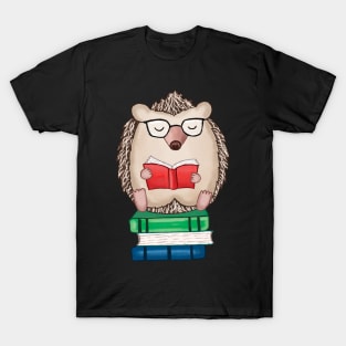 hedgehog reading book T-Shirt